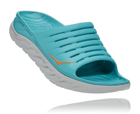 Hoka ORA Recovery Slide 2 - Sapatos Ortopédicos Mulher Luz Turquesa / Laranja | PT-ImedPJd